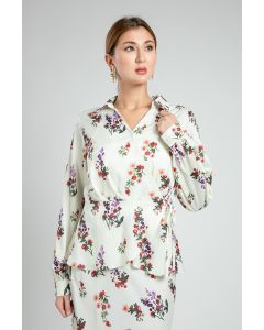 بلوزة نسائية ملفوفة مزخرفة برباط جانبي