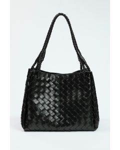 Woven Tote Bag with Braided Handles