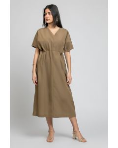 فستان ميدي برباط جانبي