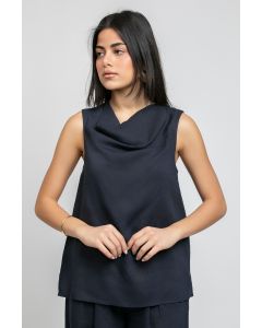 توب بدون أكمام بياقة منسدلة