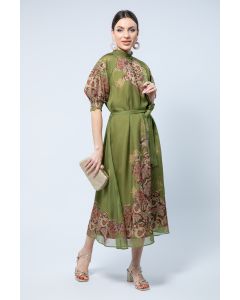 Midi Dress with Puff Sleeves - A Perfect Blend of Softness and Style