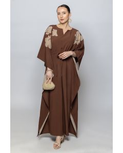 Women Three Quarter Sleeves Maxi Dress