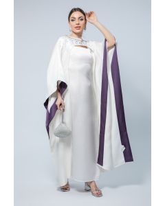 فستان ماكسي بأكمام كيب مزخرفة - تحفة فنية للمناسبات الخاصة