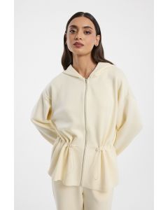 Zip Up Hoodie with Adjustable Waist