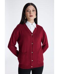 كارديجان نسائي محبوك بأزرار أمامية