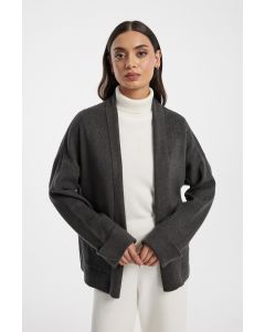 Open Front Knitted Cardigan