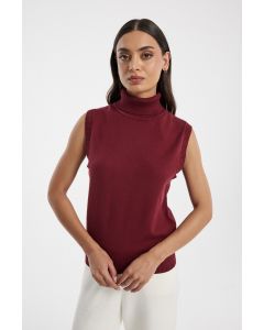 كنزة نسائية محبوكة بدون أكمام