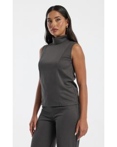 Sleeveless Mock Neck Blouse