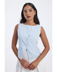Sleeveless Button Down Vest