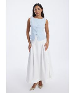 تنورة ماكسي مع تفاصيل أزرار جانبية