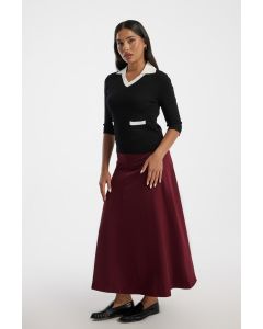 تنورة نسائية واسعة طويلة بسحاب خلفي