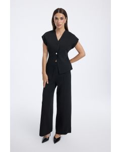 Wide Leg Trousers with Elastic Waist