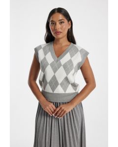 فيست محبوك بدون أكمام بنقشة أرجيل