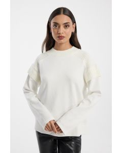 سويت شيرت نسائي بتفاصيل محبوكة