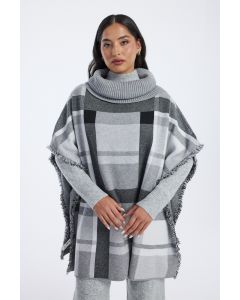 بونشو نسائي محبوك بياقة عالية