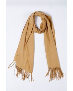 وشاح سادة ناعم مع شراشيب