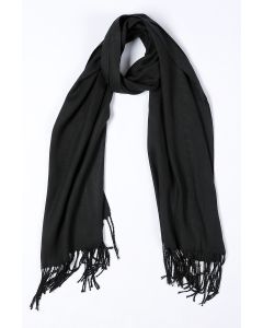 وشاح سادة ناعم مع شراشيب