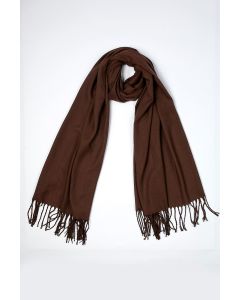 وشاح سادة ناعم مع شراشيب