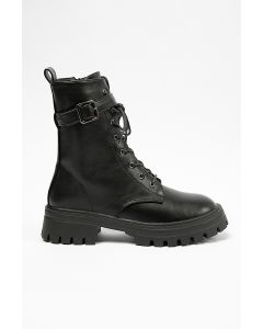 جزمة بسحاب ورباط مع مشبك جانبي