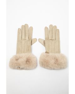 قفازات شامواه صناعي مع أطراف فرو