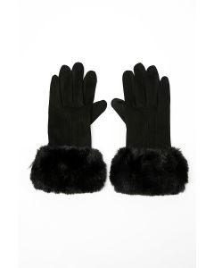 قفازات شامواه صناعي مع أطراف فرو