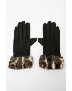 قفازات شامواه صناعي مع أطراف فرو