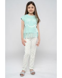 t-shirt with print and fringes