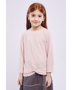 بلوزة بخامة منقوشة وعقدة ملتوية