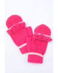 contrast colored knitted gloves
