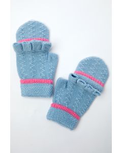 contrast colored knitted gloves