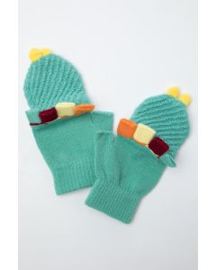 colored knitted gloves