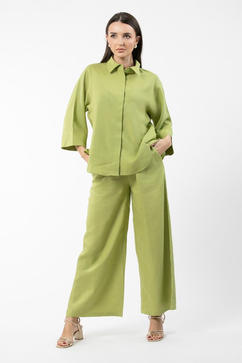 solid colored flowy women pants