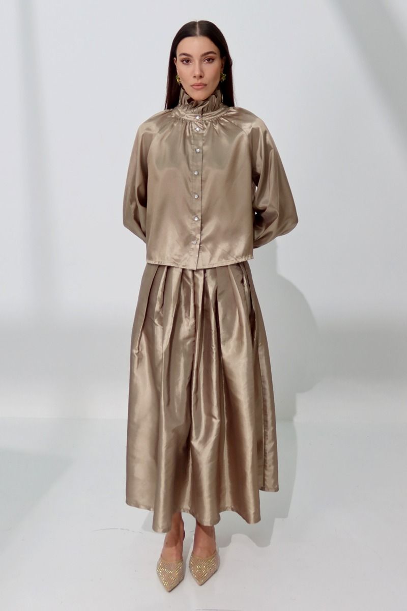 longline satin women skirt