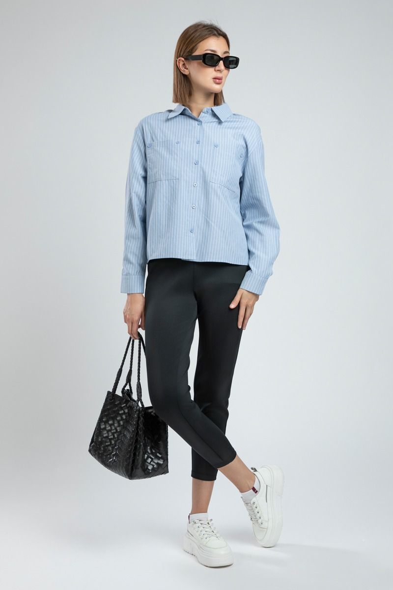 Office Legging Pants with Contrast Waist
