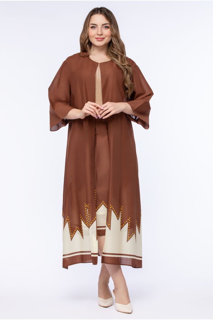 contrast colored women abaya