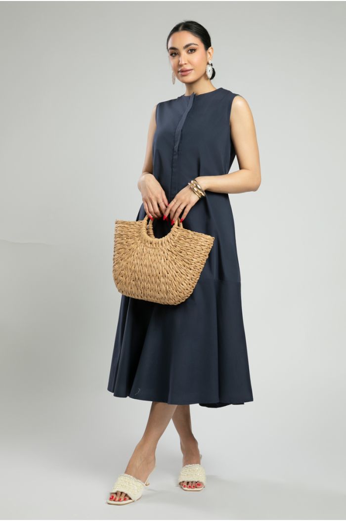 Sleeveless Flared Midi Dress
