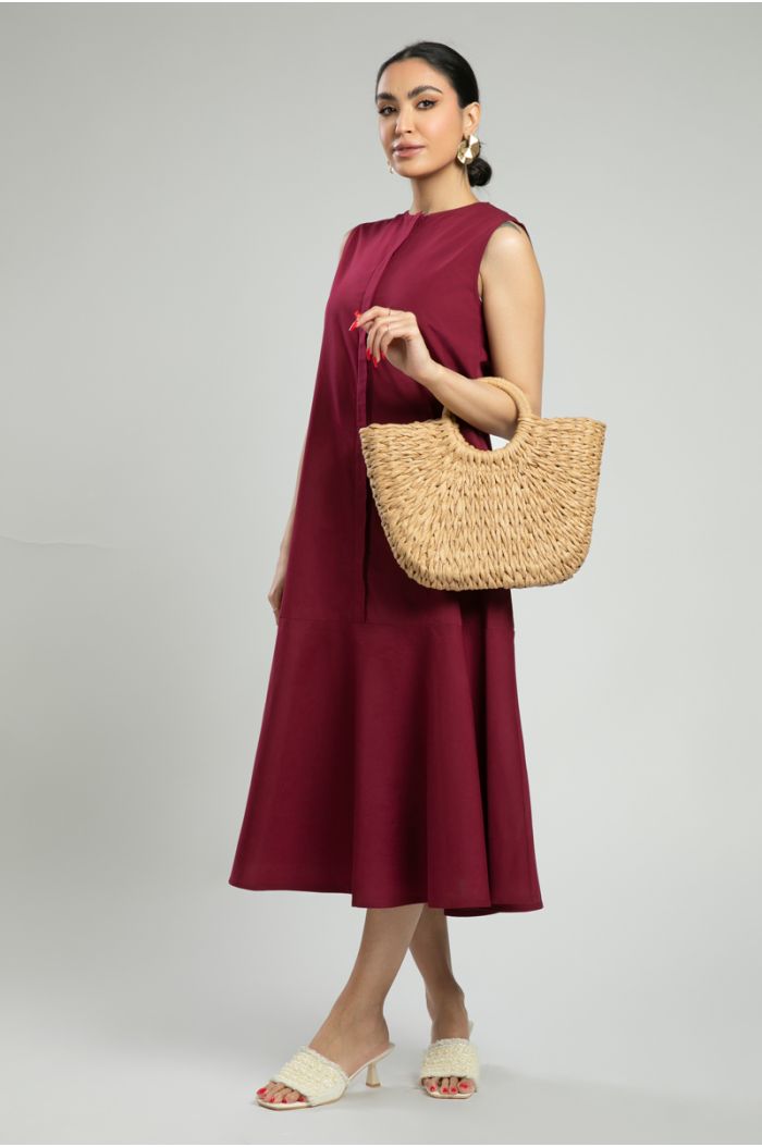 Sleeveless Flared Midi Dress